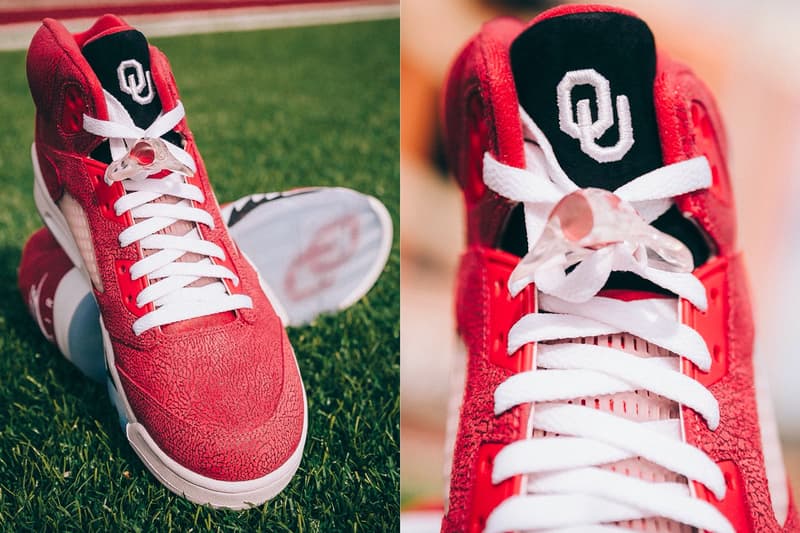 air michael jordan brand 5 oklahoma sooners football pe player edition lincoln riley official release date info photos price store list buying guide