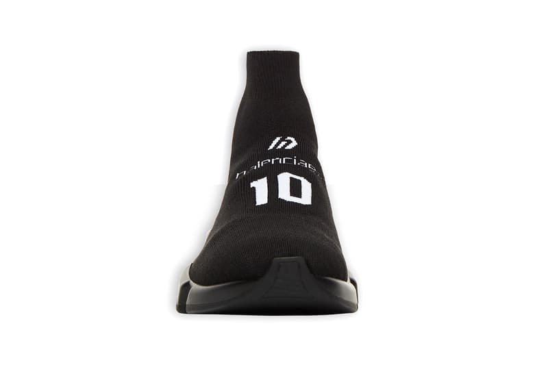 balenciaga speed trainer sneaker black white graphic release info date photos store list buying guide