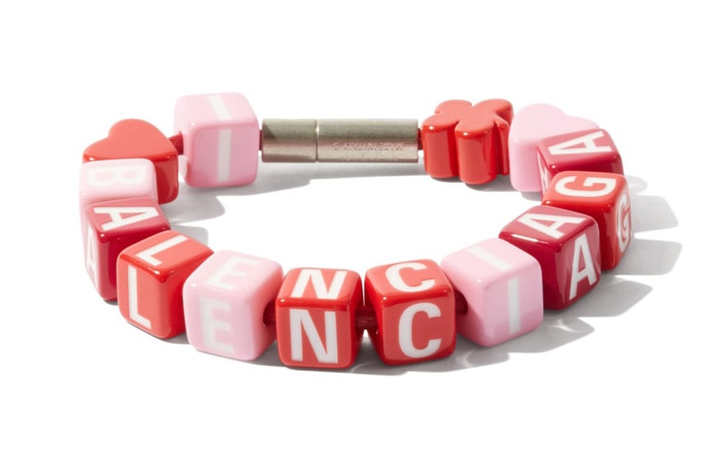Balenciaga Toy Logo Beaded Bracelet Y2K 2000s Early 2000 Kids School Jewelry Jewellery Block Letters Name Branding Demna Gvasalia Nostalgia Silver Tone Brass Tube Clasp