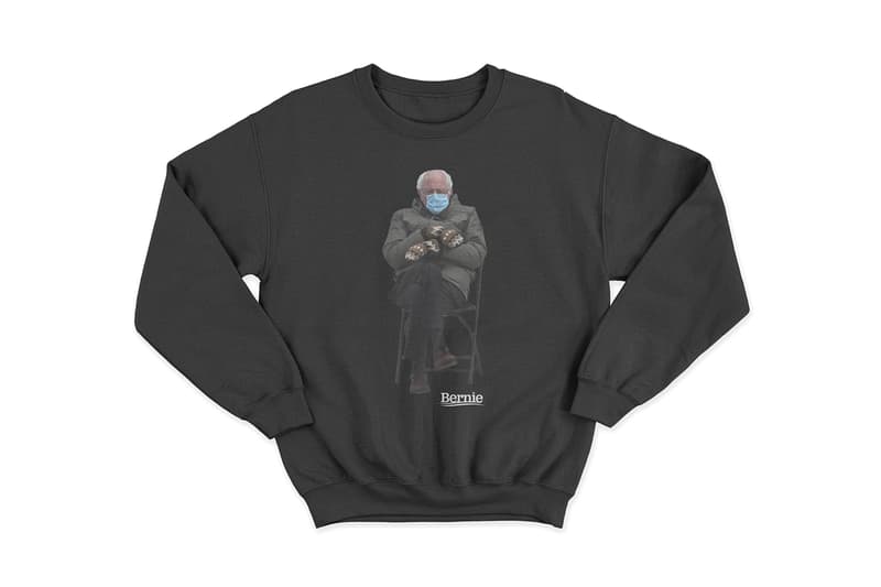 bernie sanders inauguration meme crewneck sweatshirt chairman sanders release info store list buying guide