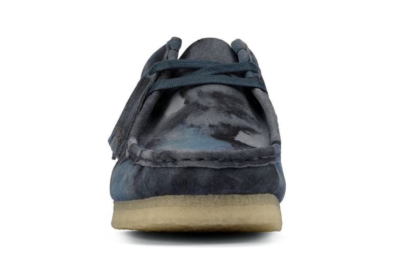 Clarks Originals Wallabee blue Camo release information blue black water color effect