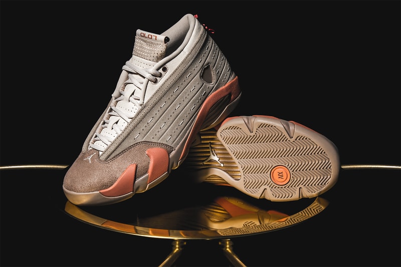 CLOT Air Jordan Retro 14 35 Low SP Closer Look Release Info terracotta warrior jade DC9857-200 DD9322-200 Edison Chen Kevin Poon Buy Price Sepia Stone Terra Blush Metallic Gold Desert Sand