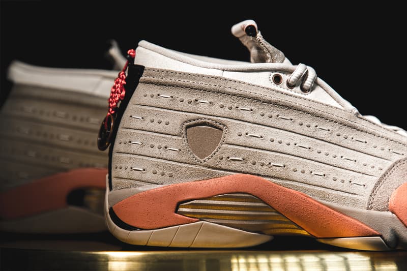 CLOT Air Jordan Retro 14 35 Low SP Closer Look Release Info terracotta warrior jade DC9857-200 DD9322-200 Edison Chen Kevin Poon Buy Price Sepia Stone Terra Blush Metallic Gold Desert Sand