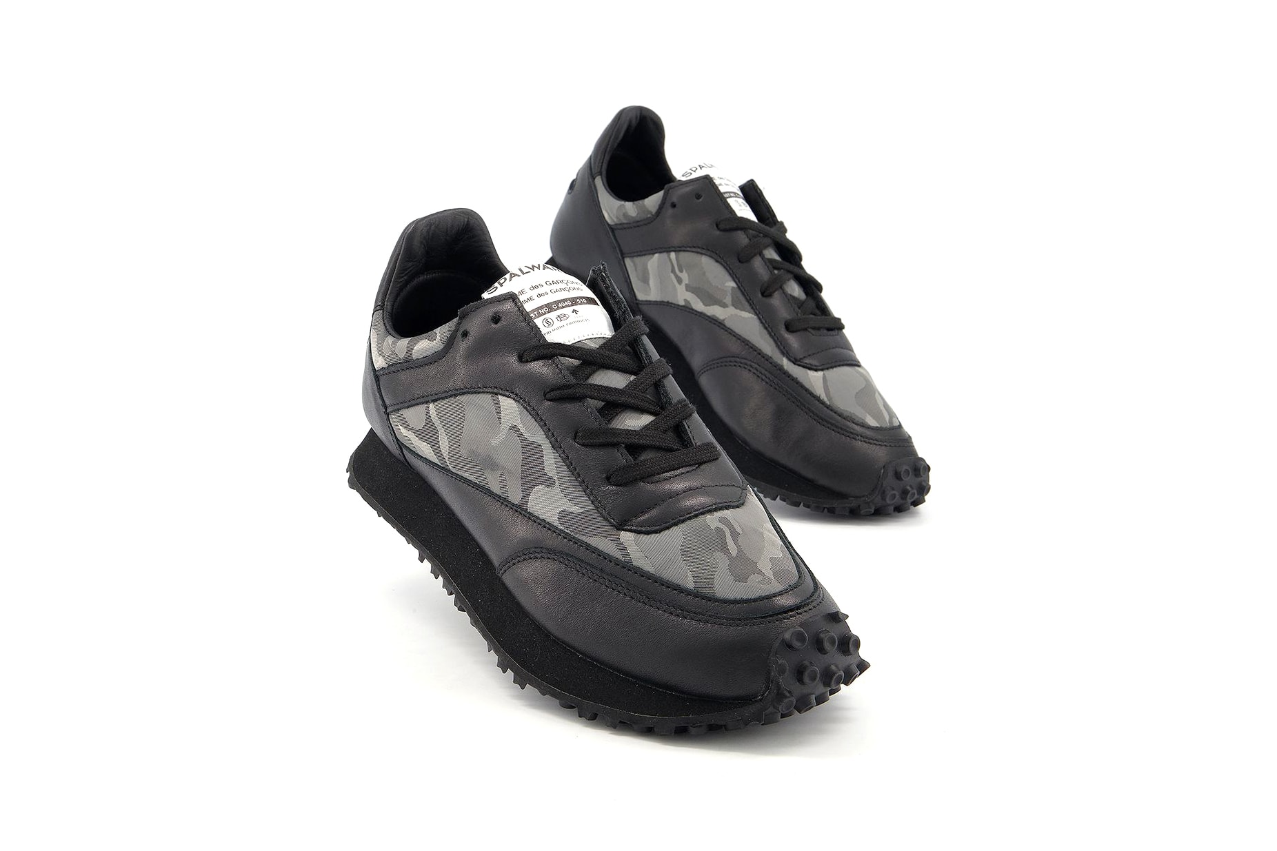 COMME des GARÇONS COMME des GARÇONS CDG x Spalwart Tempo Trainers Grey Camouflage Rei Kawakubo Sneaker Release Information Drop Date Closer First Look Black 
