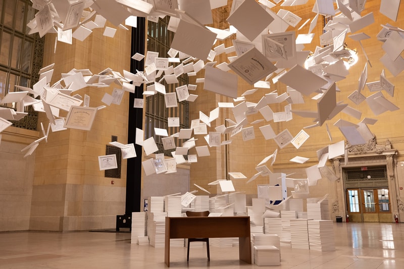 Da Vinci of Debt 470 Million USD Worlds Most Expensive Artwork installation new york city grand central terminal vanderbolt hall daniel blake info