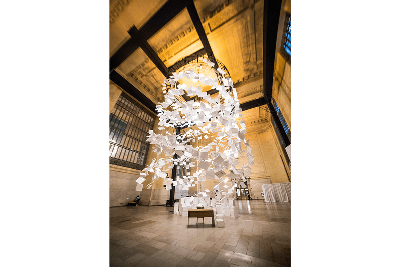 Da Vinci of Debt 470 Million USD Worlds Most Expensive Artwork installation new york city grand central terminal vanderbolt hall daniel blake info