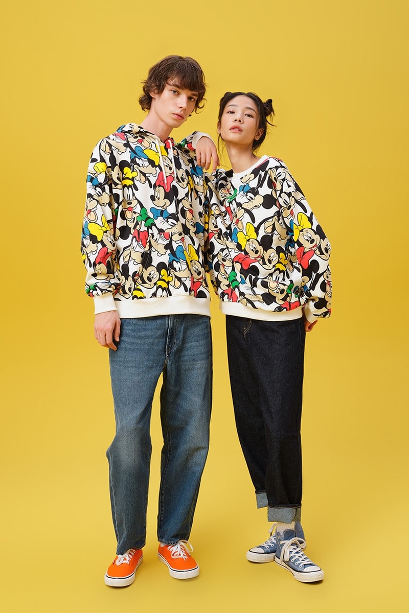 Disney x Levi's Capsule Collection Lookbook Mickey Mouse Minnie Mouse Goofy Characters Cartoons Denim 502 Jeans Sweaters Bomber Jacket Shirts Overshirts