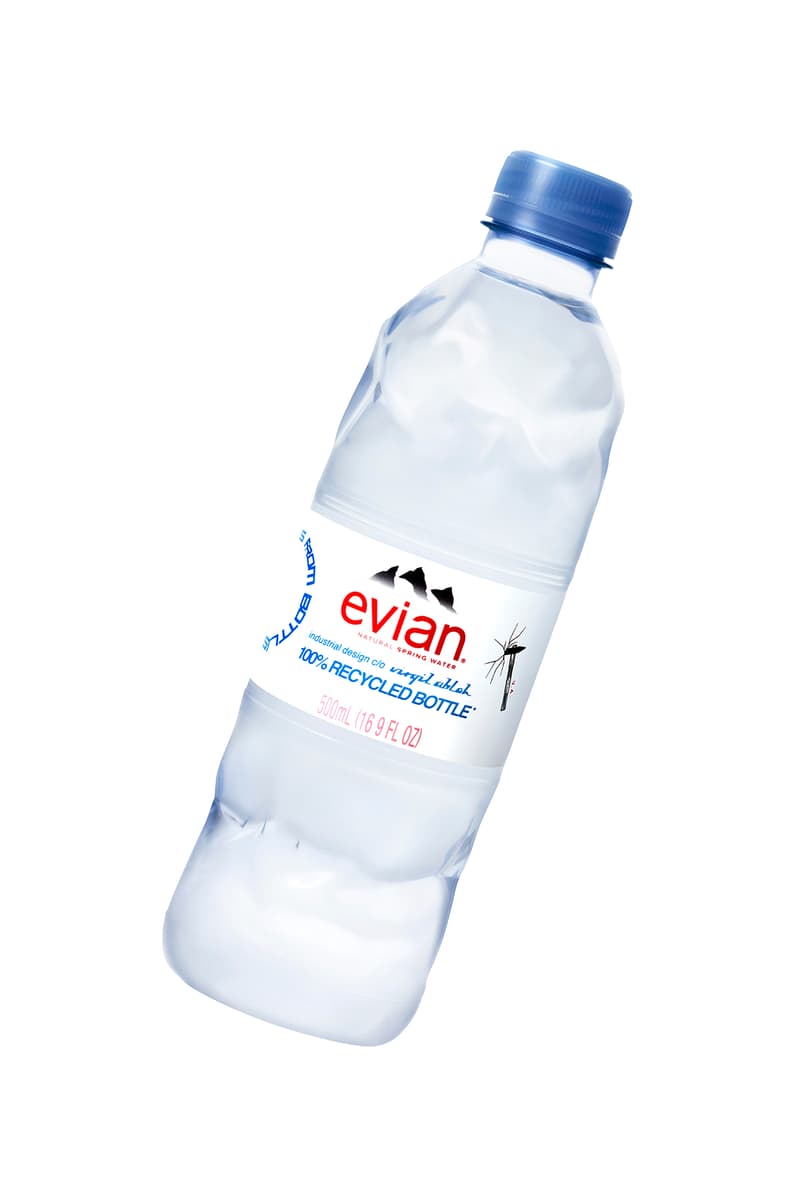 virgil abloh off white louis vuitton evian recycled plastic water bottle details release information first look