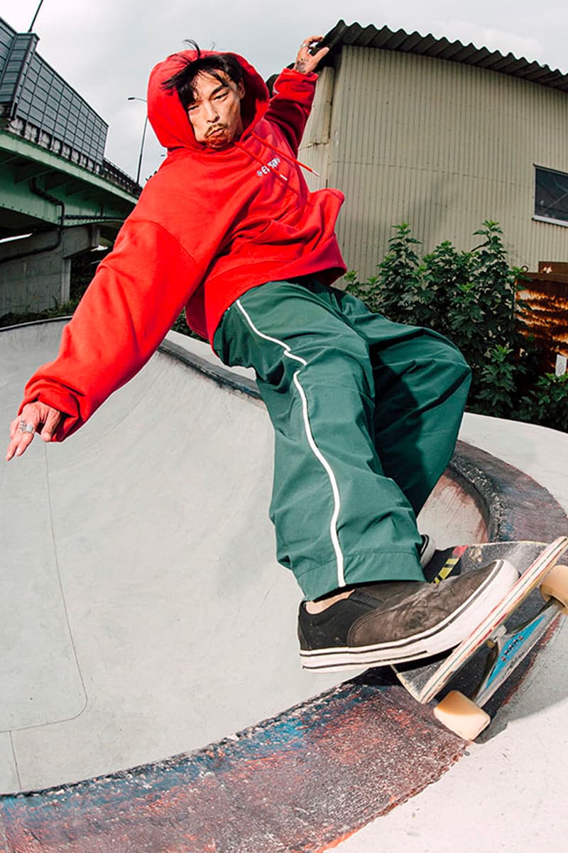 Evisen Skateboards Independent Trucks 2021 Collaboration menswear streetwear sweaters hoodies t shirts tees anorak pants trousers collab lookbooks