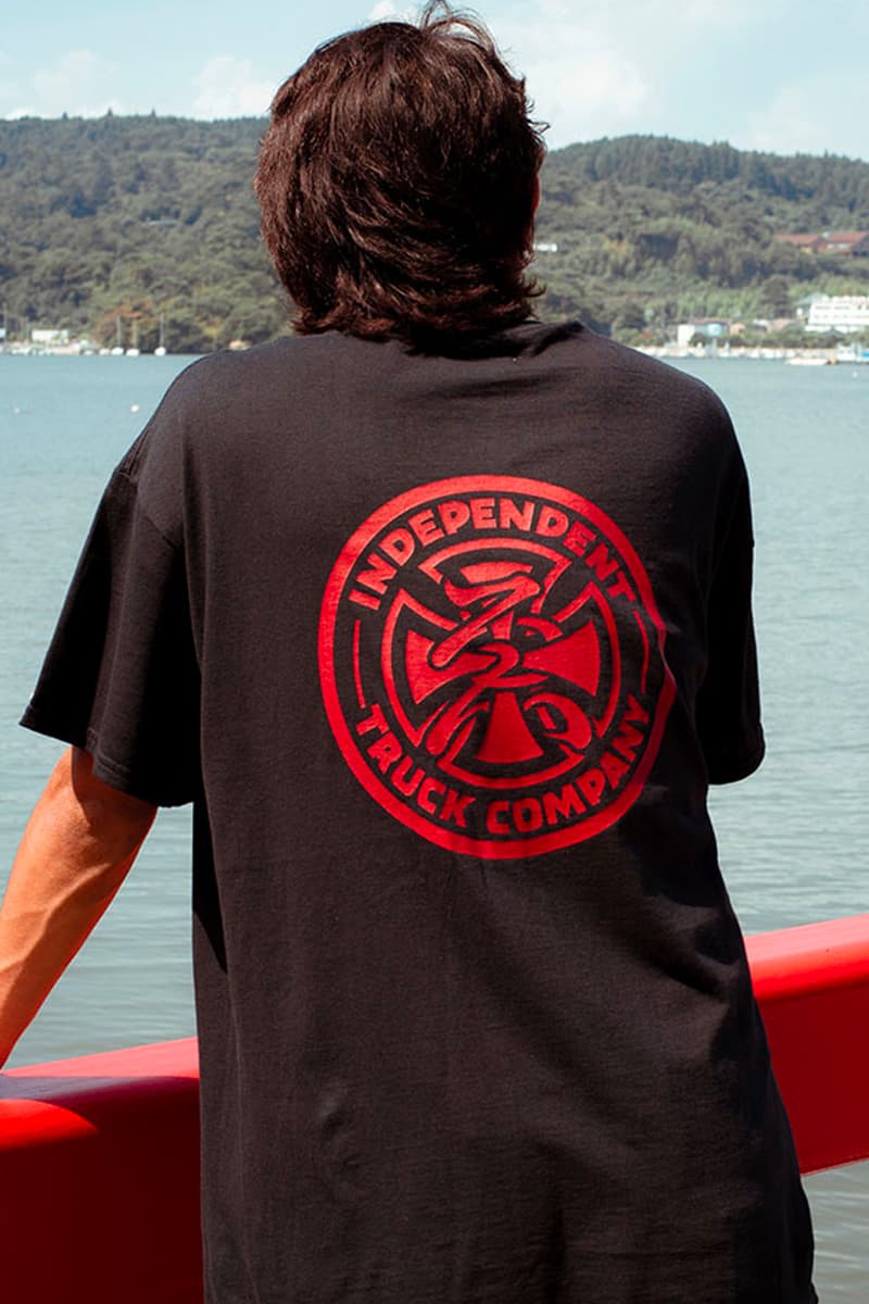 Evisen Skateboards Independent Trucks 2021 Collaboration menswear streetwear sweaters hoodies t shirts tees anorak pants trousers collab lookbooks