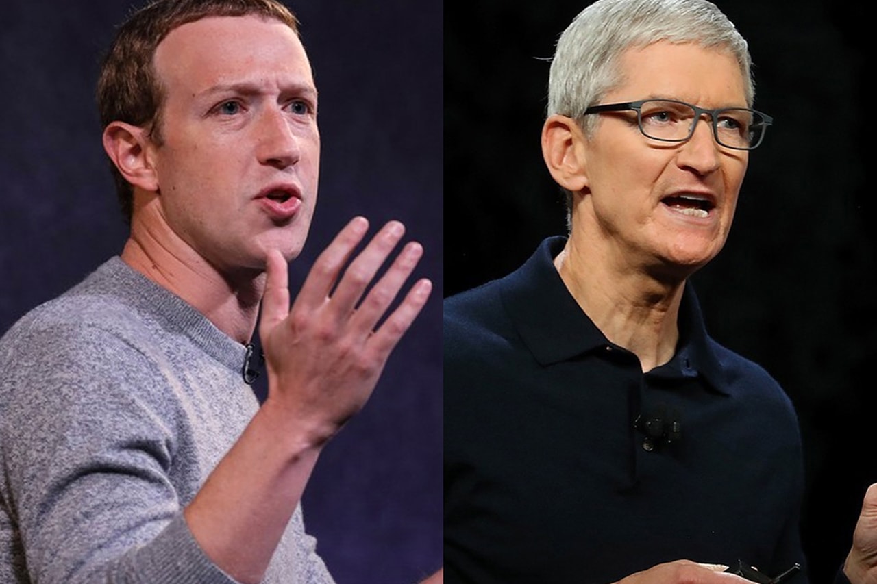 Facebook Apple Feud Tim Cook Mark Zuckerberg tech technology social media privacy antitrust laws ios update 14 3 small businesses info