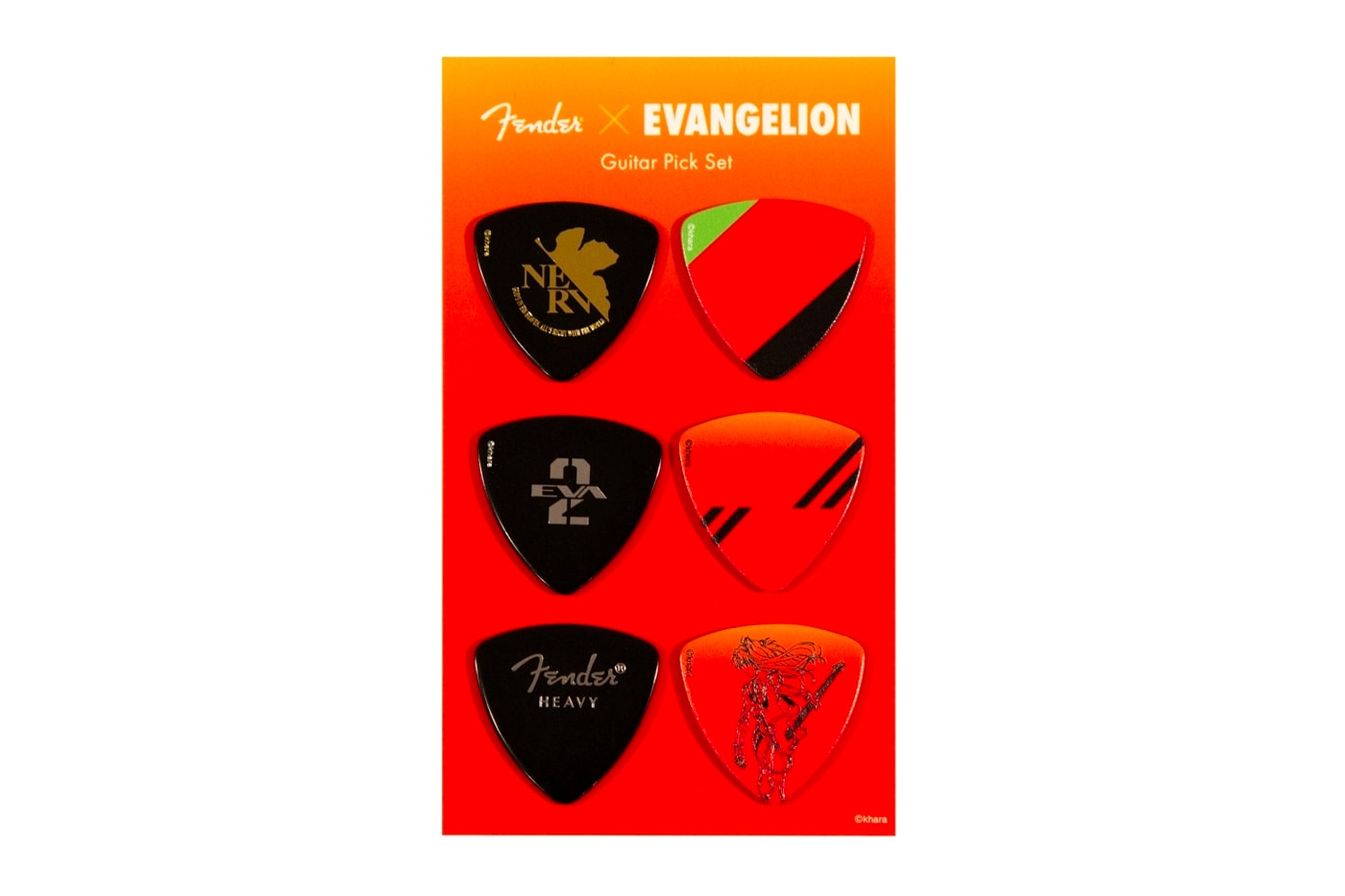 Fender Evangelion Asuka Pick Set Release movies anime instruments guitars accessories Evangelion: 3.0+1.0 Thrice Upon a Time design nerv Japan 