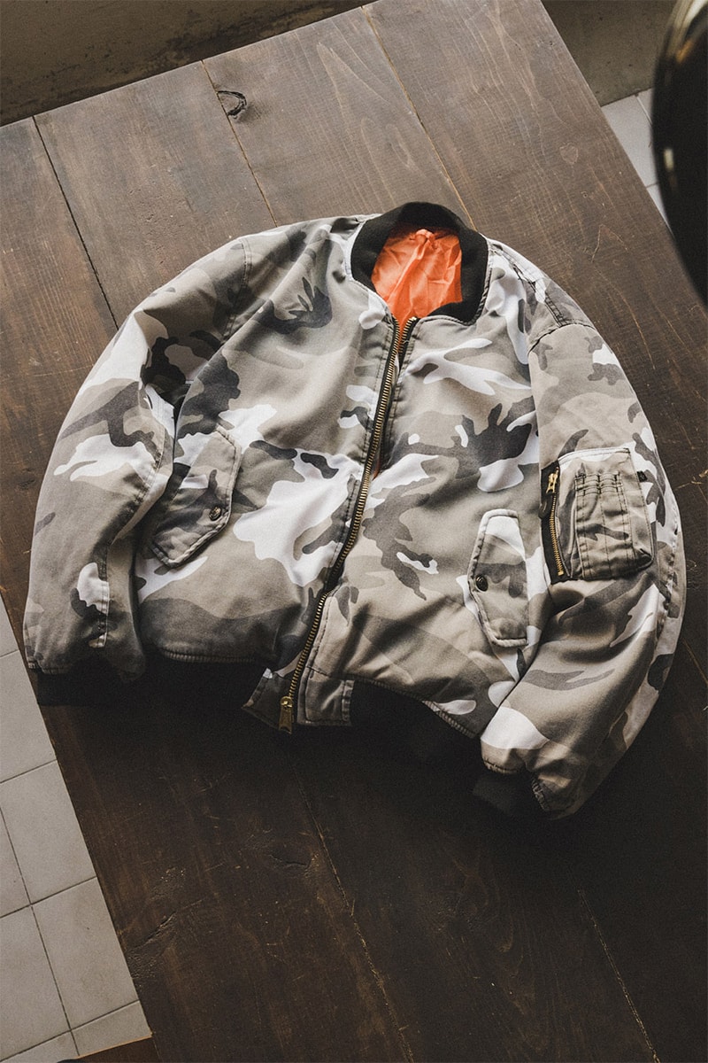 FOSTEX GARMENTS Reproduction Vintage Wash Camo MA-1 Bomber Jacket HBX Exclusive Release Raf Simons Riot Fall Winter 2001 