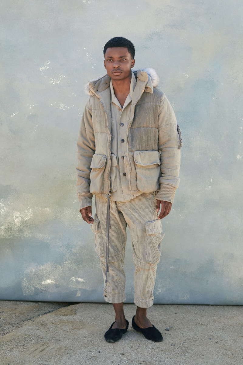 Greg Lauren Fall/Winter 2021 Lookbook Collection FW21 Sustainable Fashion Scrapworks Stichworks Fabrics Yardage Garments Clothing Reuse Reduce Repurpose Rework Scraps Wool Los Angeles Ralph Lauren Nephew LA Based