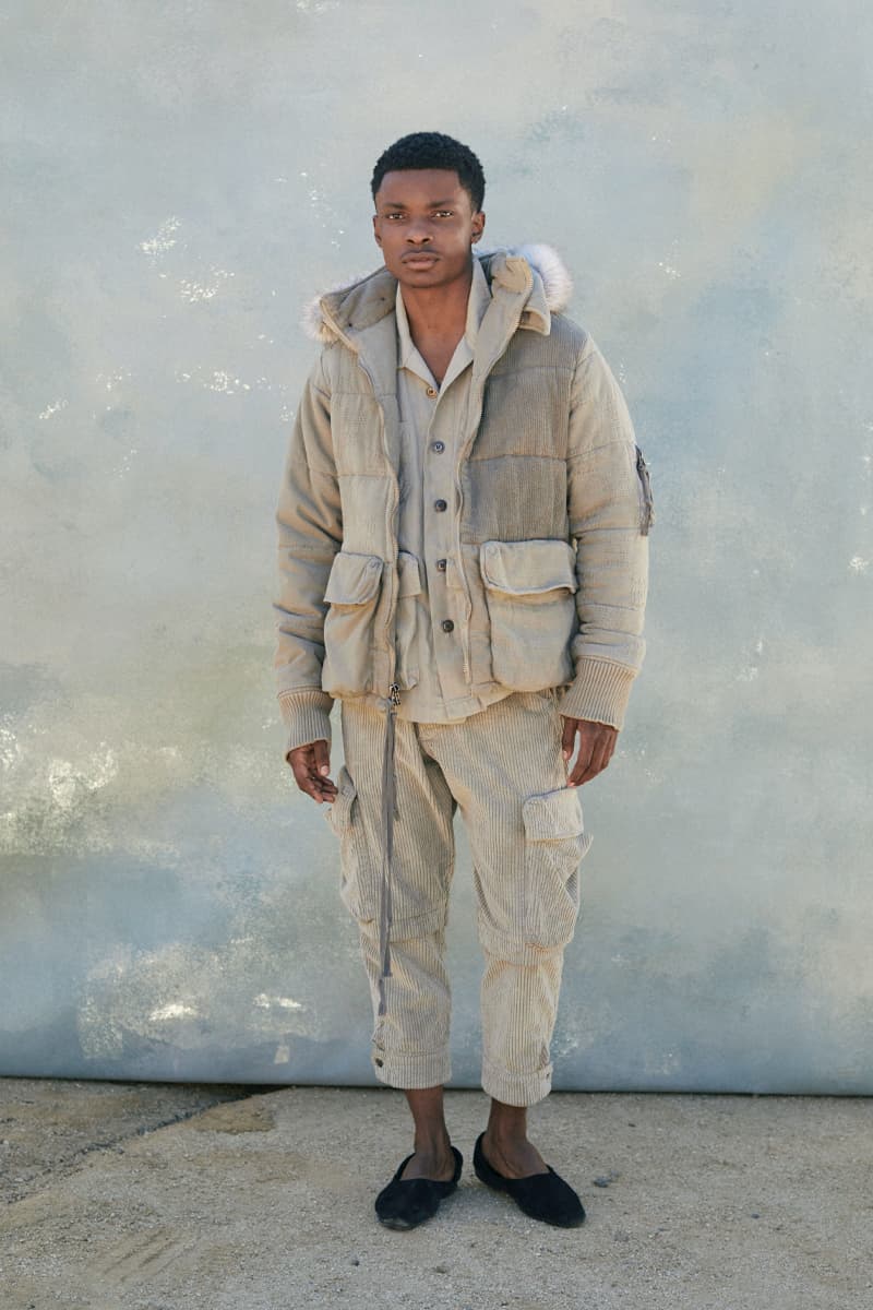 Greg Lauren Fall/Winter 2021 Lookbook Collection FW21 Sustainable Fashion Scrapworks Stichworks Fabrics Yardage Garments Clothing Reuse Reduce Repurpose Rework Scraps Wool Los Angeles Ralph Lauren Nephew LA Based