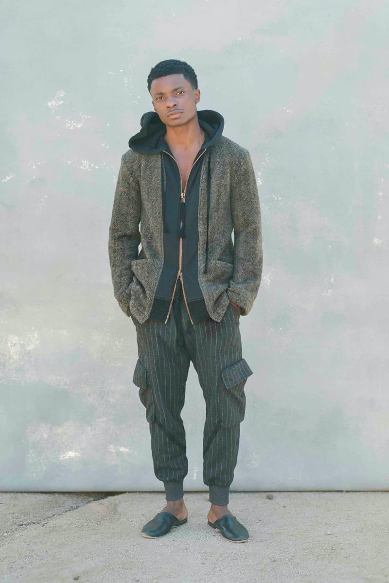 Greg Lauren Fall/Winter 2021 Lookbook Collection FW21 Sustainable Fashion Scrapworks Stichworks Fabrics Yardage Garments Clothing Reuse Reduce Repurpose Rework Scraps Wool Los Angeles Ralph Lauren Nephew LA Based