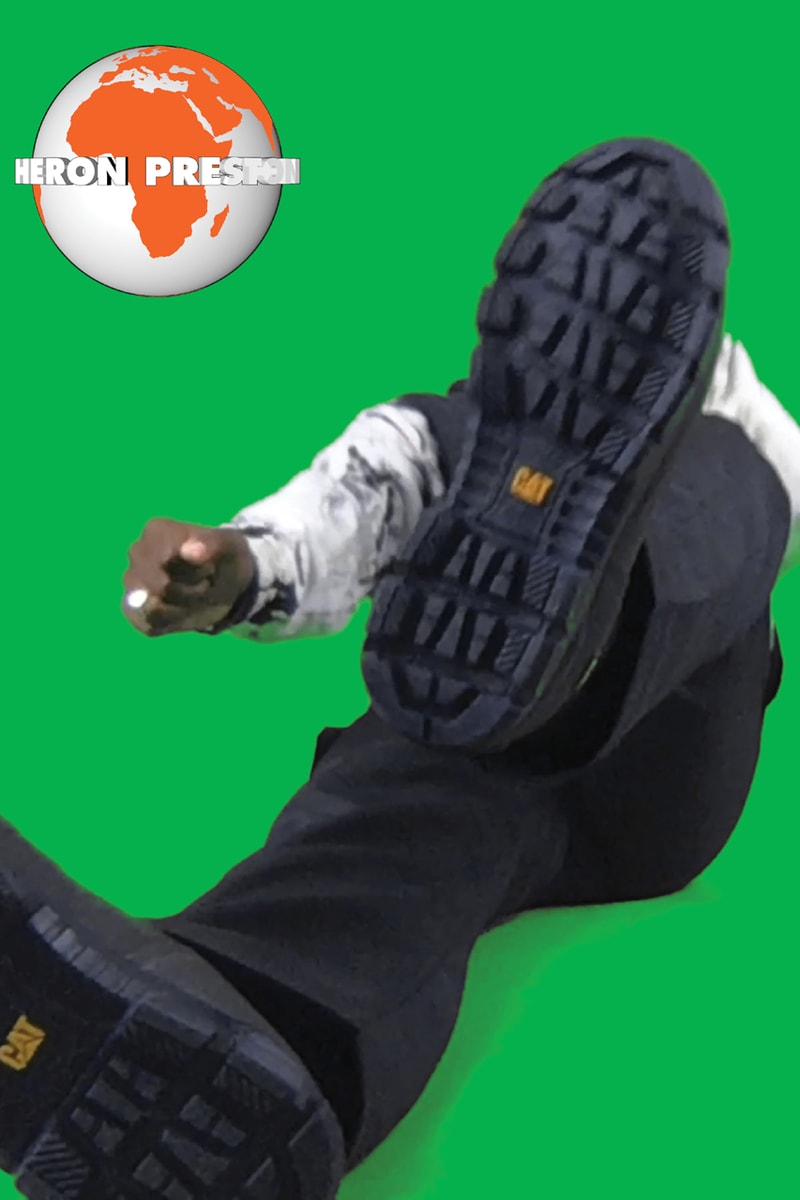 Heron Preston x Caterpillar Footwear CAT Stormer Boot Intruder Sneaker Collaboration American Designer Frontline Workers Boots Utility Tactile Collab Release Information Drop Date Closer Look