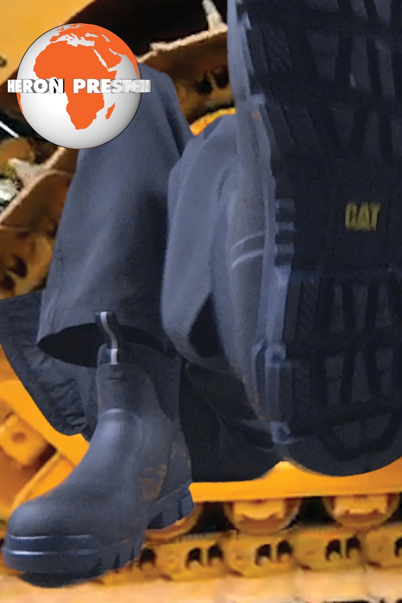Heron Preston x Caterpillar Footwear CAT Stormer Boot Intruder Sneaker Collaboration American Designer Frontline Workers Boots Utility Tactile Collab Release Information Drop Date Closer Look
