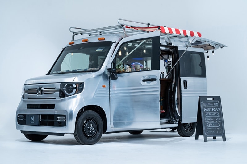 Honda N-VAN Custom "3rd Place VAN" Tokyo Auto Salon Vintage Retro Citroën Cafe Bar Brushed Steel Exposed Japan Tuned Concept Automotives Kei Car