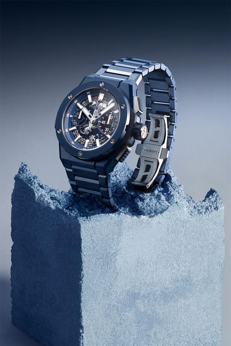 hublot big bang integral ceramic navy blue gray white colors watches accessories chronograph movement 