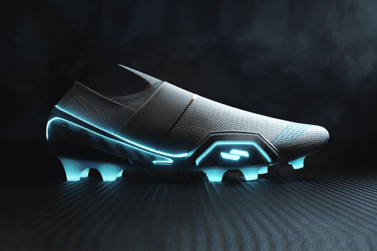 CGI Artist Product Designer VFX Hussain Almossawi Reimagines Tesla Inspired Football Cleats Boots Soccer Futuristic Electric Cars Tron