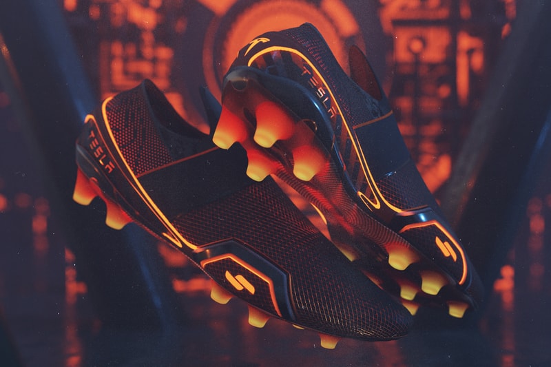 CGI Artist Product Designer VFX Hussain Almossawi Reimagines Tesla Inspired Football Cleats Boots Soccer Futuristic Electric Cars Tron