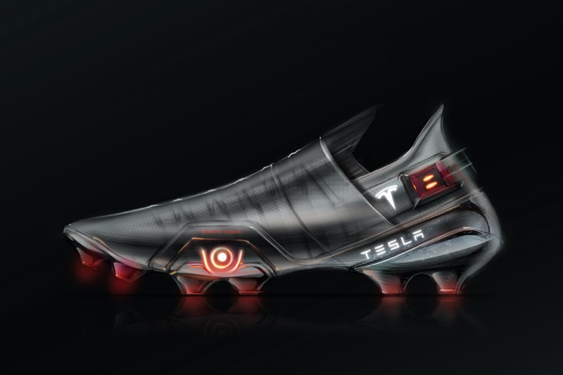 CGI Artist Product Designer VFX Hussain Almossawi Reimagines Tesla Inspired Football Cleats Boots Soccer Futuristic Electric Cars Tron