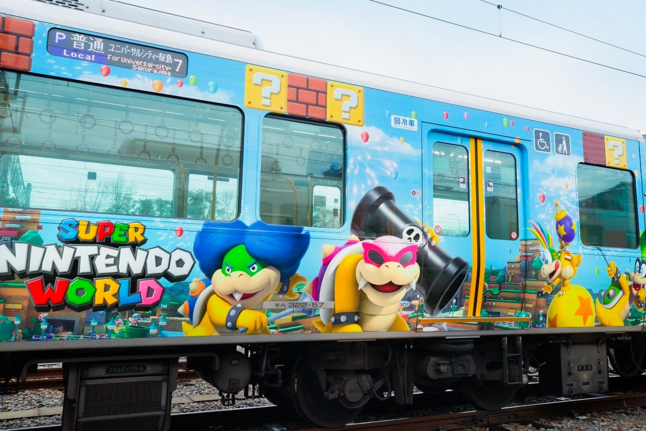 Super Nintendo World Train Universal Studios Japan osaka JR Yumesaki line super mario bros characters toad flower delay coronavirus covid 19 info