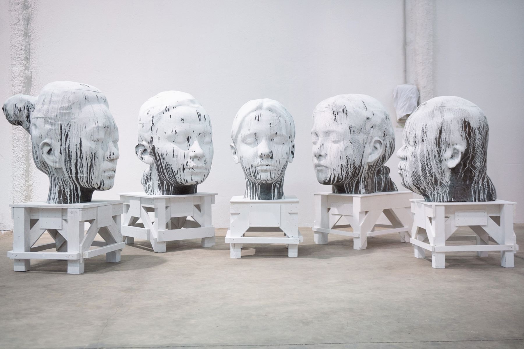 jaume plensa nocturne gray warehouse sculptures exhibitions