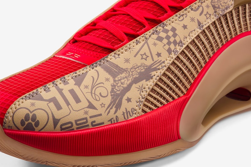 jayson tatum air jordan 35 tattoo pe photos red beige info jordan brand boston celtics