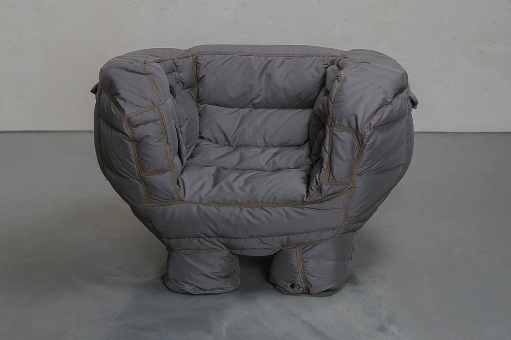 jin yeong yeon Padded chair recycled quilted goose down furniture design designer jacket artist seoul south korean shirter info