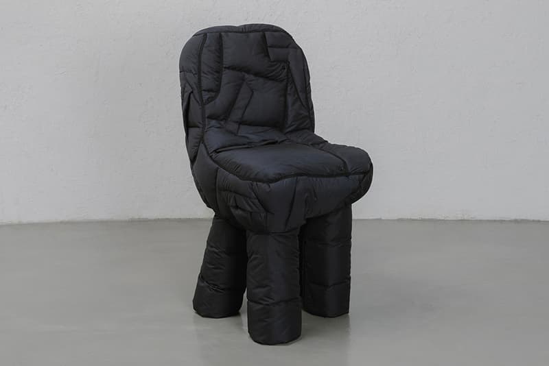 jin yeong yeon Padded chair recycled quilted goose down furniture design designer jacket artist seoul south korean shirter info