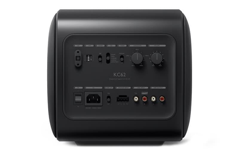 KEF KC62 Uni Core Force Cancelling Subwoofer speaker technology tech engineer patent ibx smartlimiter wireless audio 1000W RMS Class D amplification P Flex pressure info