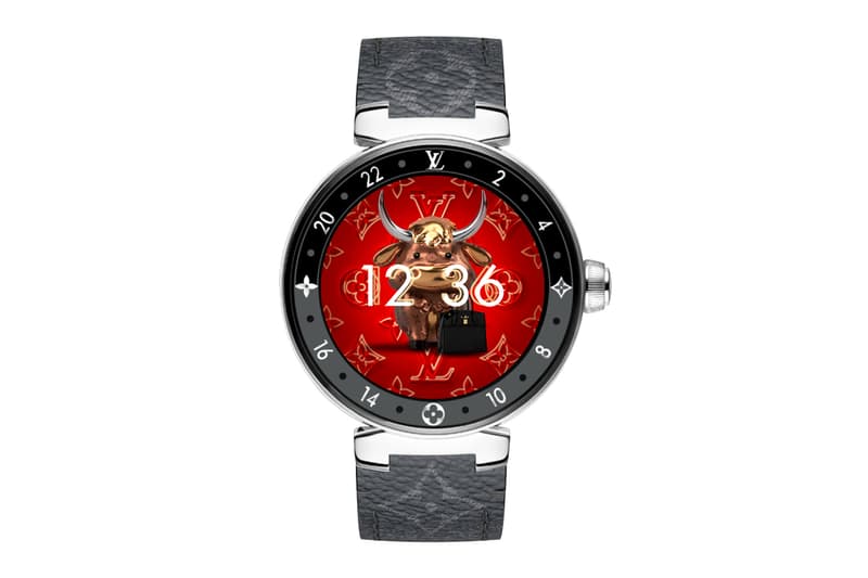 Louis Vuitton Year of the Ox Tambour Horizon Watch Face Lunar New Year 2021 Chinese Zodiac Sign Monogram Flowers Smartwatch