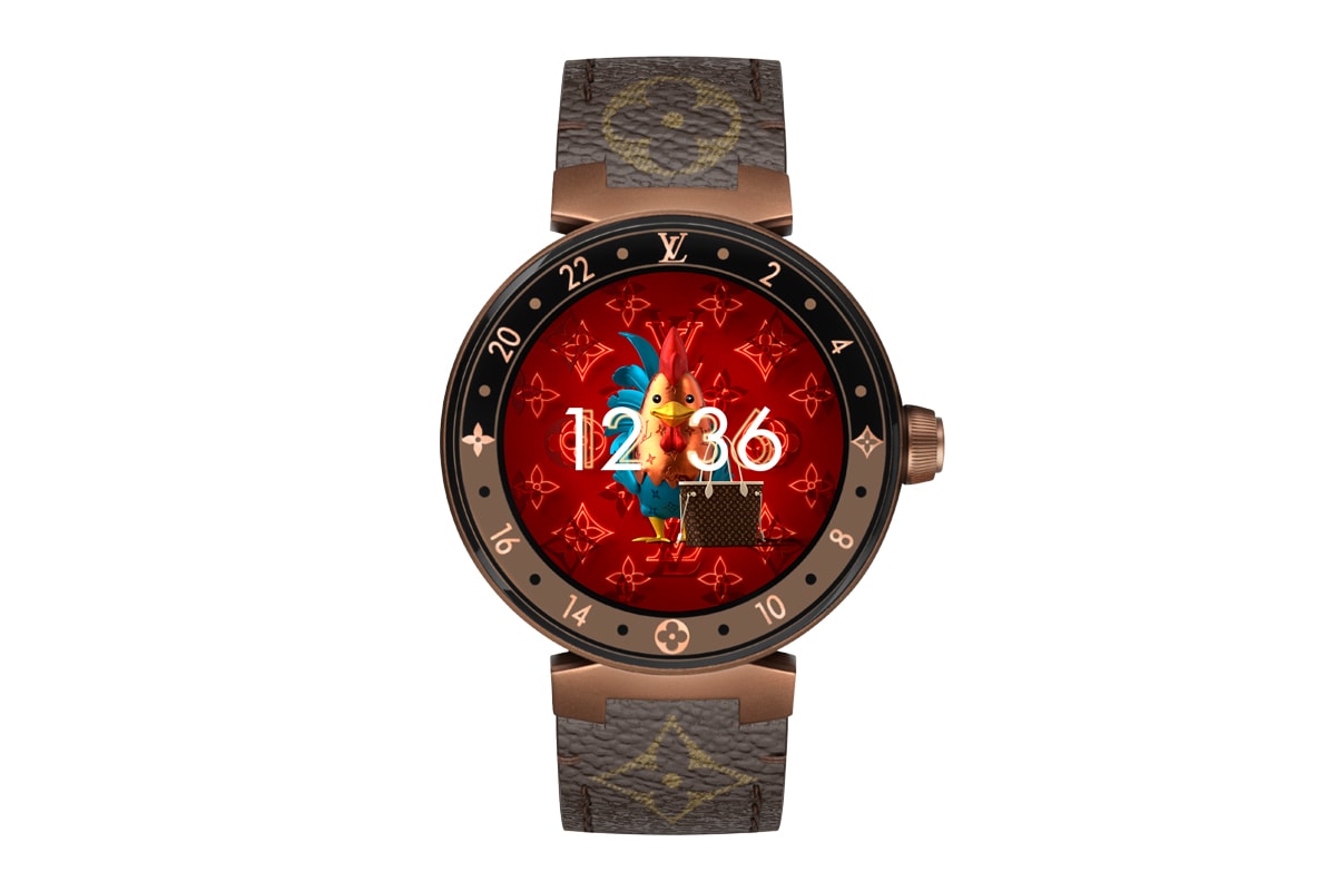 Louis Vuitton Year of the Ox Tambour Horizon Watch Face Lunar New Year 2021 Chinese Zodiac Sign Monogram Flowers Smartwatch