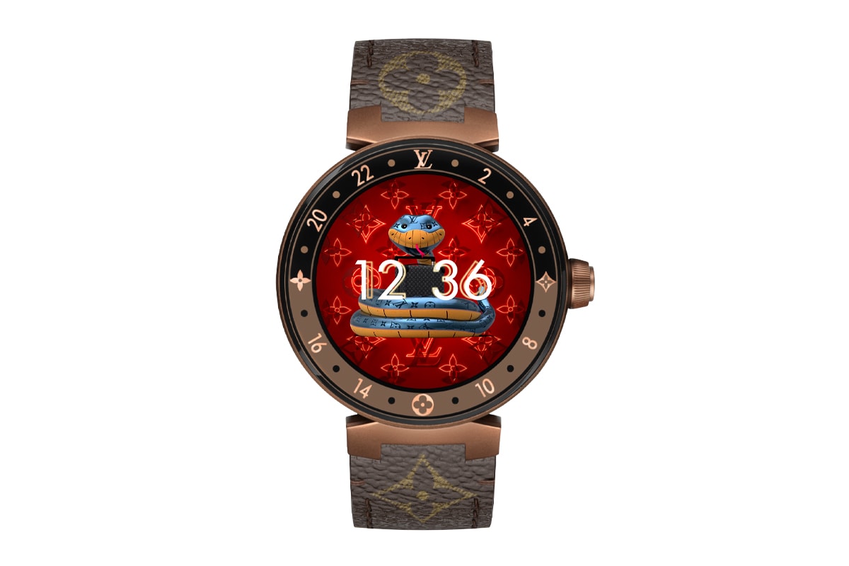 Louis Vuitton Year of the Ox Tambour Horizon Watch Face Lunar New Year 2021 Chinese Zodiac Sign Monogram Flowers Smartwatch