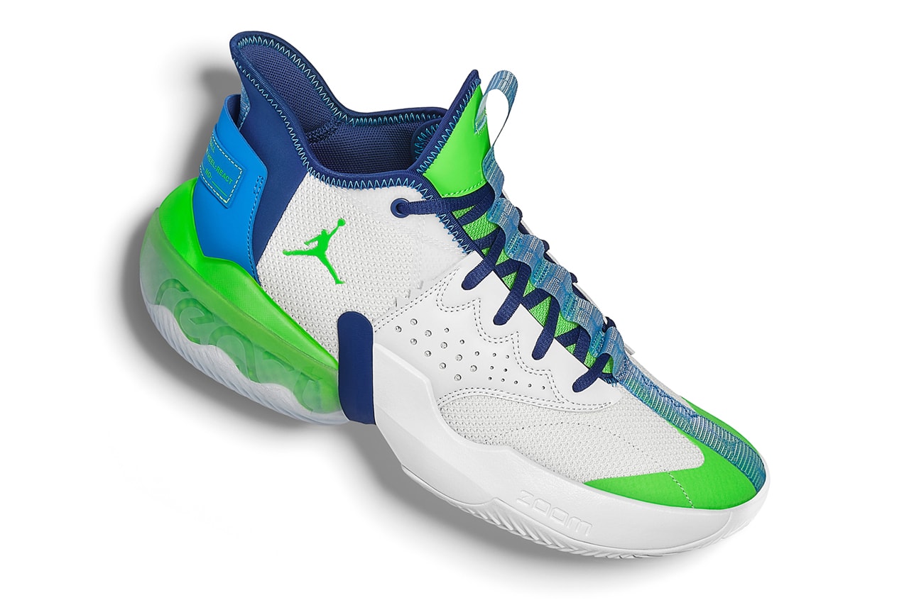 luka doncic dallas mavericks air jordan brand 35 react elevation team colors pe player edition white green blue navy official release date info photos price store list buying guide