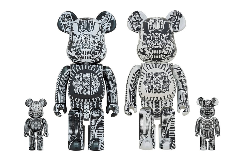 H R Giger Medicom Toy BEARBRICK 100 400 fall winter 2020 collection fw20 figures character visual artist swiss airbrushed images biomechanical alien accessories