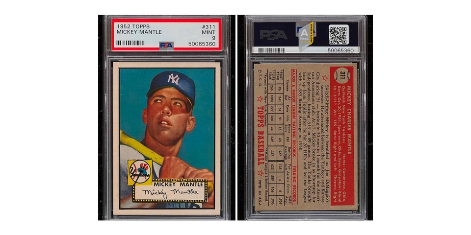 mickey mantle baseball card $5.2m usd auction record hypebeast mickey mantle baseball card