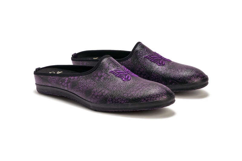 NEEDLES Papillon PVC Mule "Black/Purple" Butterfly Mules Slip On Shoes Sneakers HBX Japanese Japan Brand Keizo Shimizu Release Information Drop Date Closer First Look FW20 Fall Winter 2020