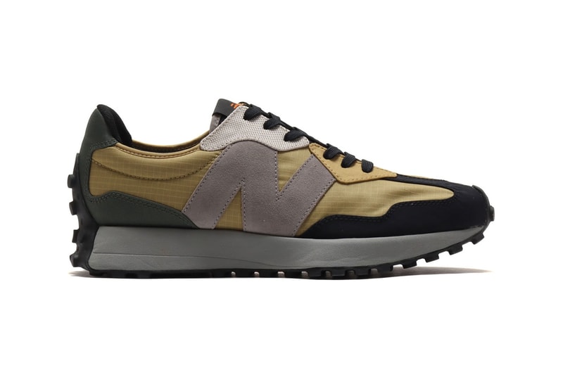 new balance 327 khaki blue patchwork release information 