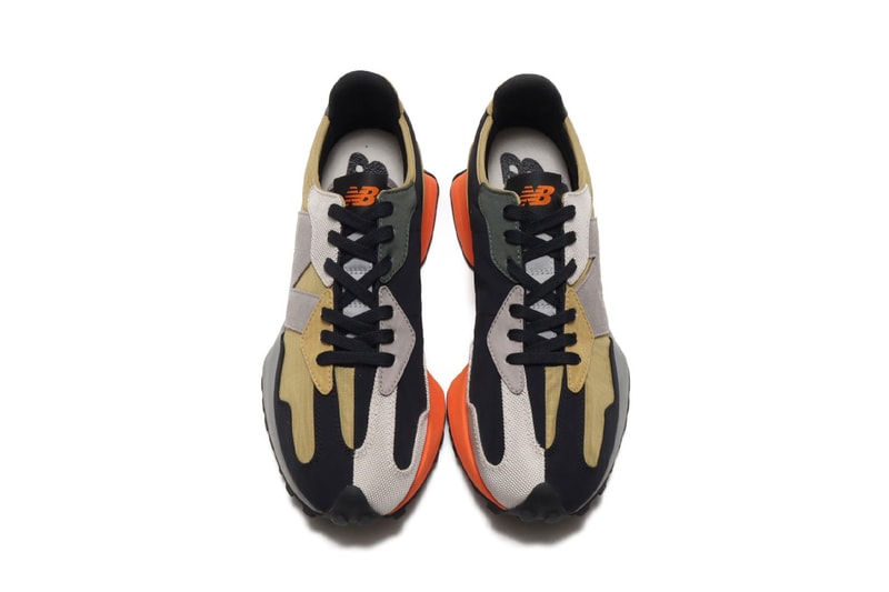 new balance 327 khaki blue patchwork release information 