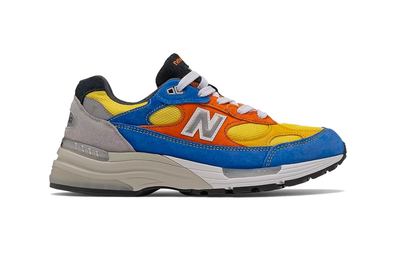 new balance 992 gap year darius bazley M992D1 orange yellow blue gray black official release date info photos price store list buying guide