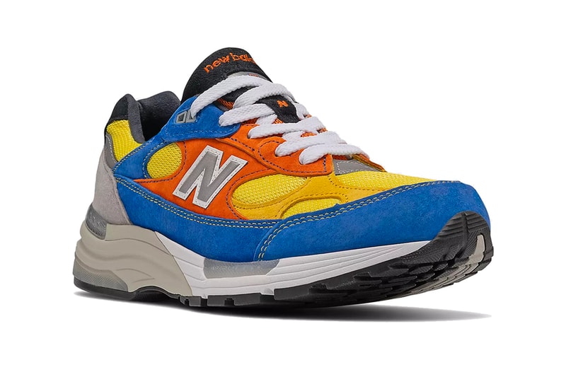 new balance 992 gap year darius bazley M992D1 orange yellow blue gray black official release date info photos price store list buying guide