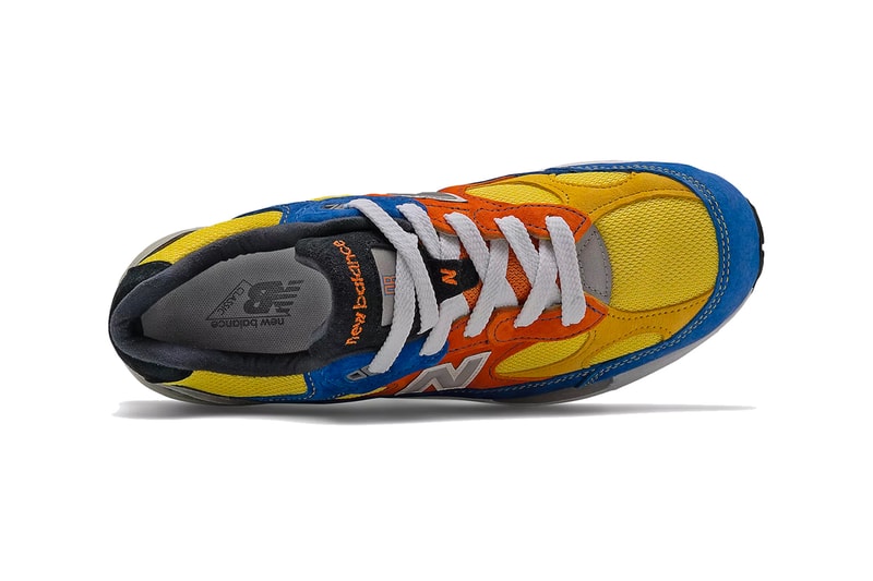 new balance 992 gap year darius bazley M992D1 orange yellow blue gray black official release date info photos price store list buying guide