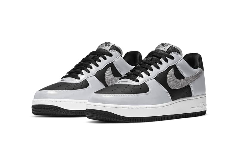 nike sportswear air force 1 low b 3m snake black silver white dj6033 001 official release date info photos price store list buying guide