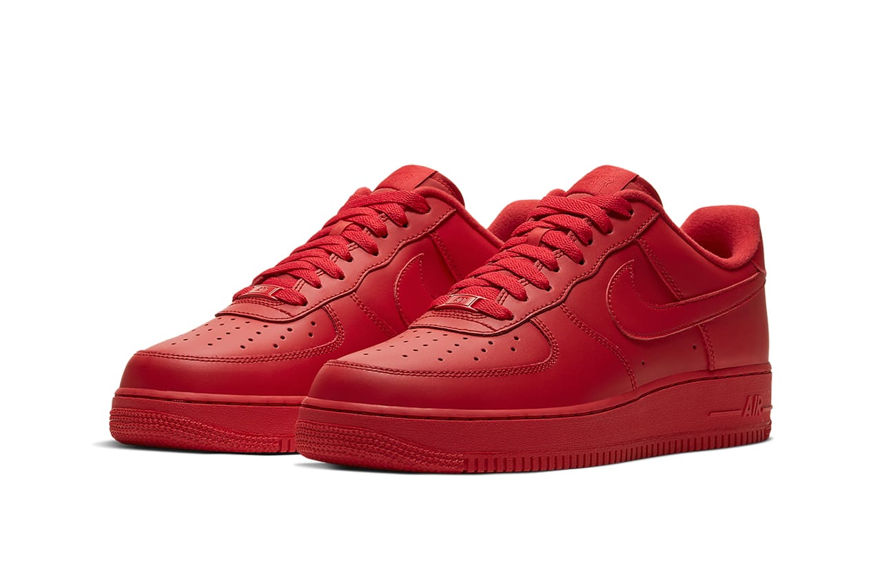 all red nike air force 1 low