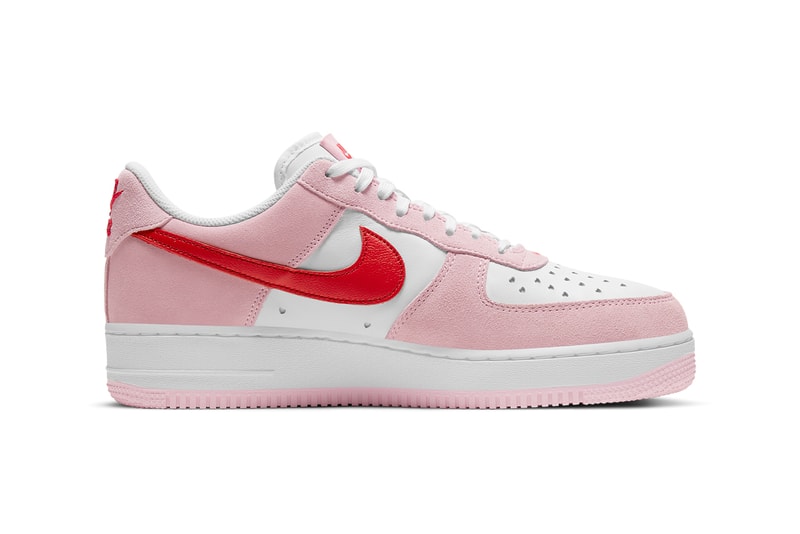 nike sportswear air force 1 low valentines day tulip pink university red white hearts official release date info photos price store list buying guide