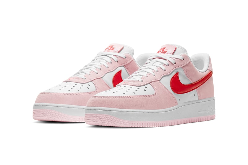nike sportswear air force 1 low valentines day tulip pink university red white hearts official release date info photos price store list buying guide