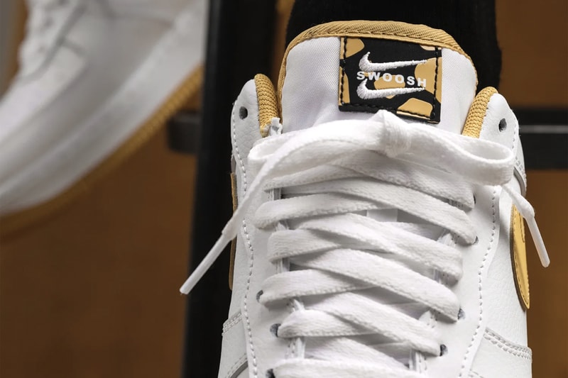 Nike Air Force 1 White Light Ginger Black CT2300 100 Swoosh AF1 Footwear Sneaker Release Information Drop Date Closer First Look HYPE Shoes Trainers Double Swooshes 